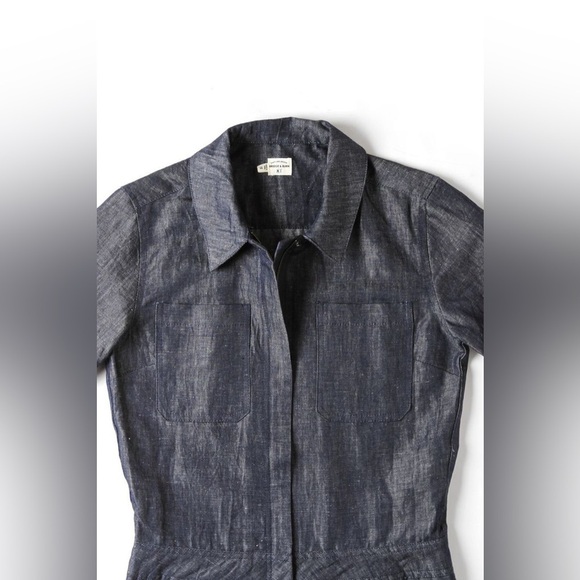 Bridge & Burn Mosby Jumpsuit Coveralls Denim Blue Linen Cotton Size Small EUC - Picture 2 of 9